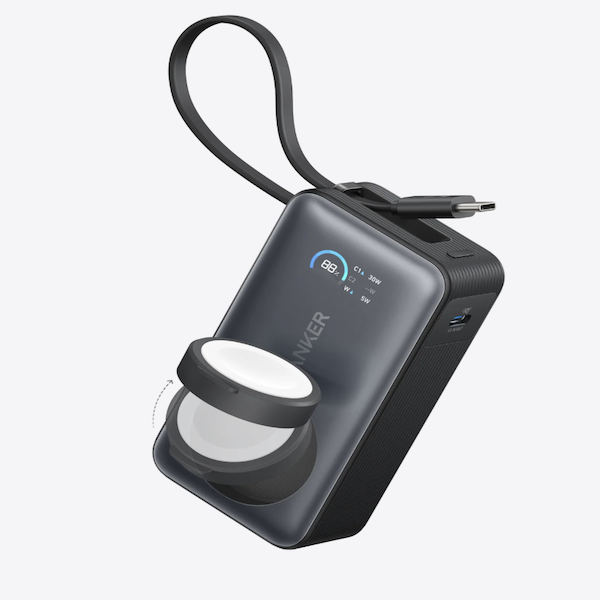 Anker MagGo 10K mAh Power Bank 35W for Apple Watch Wireless & USB C Black - A1657H11