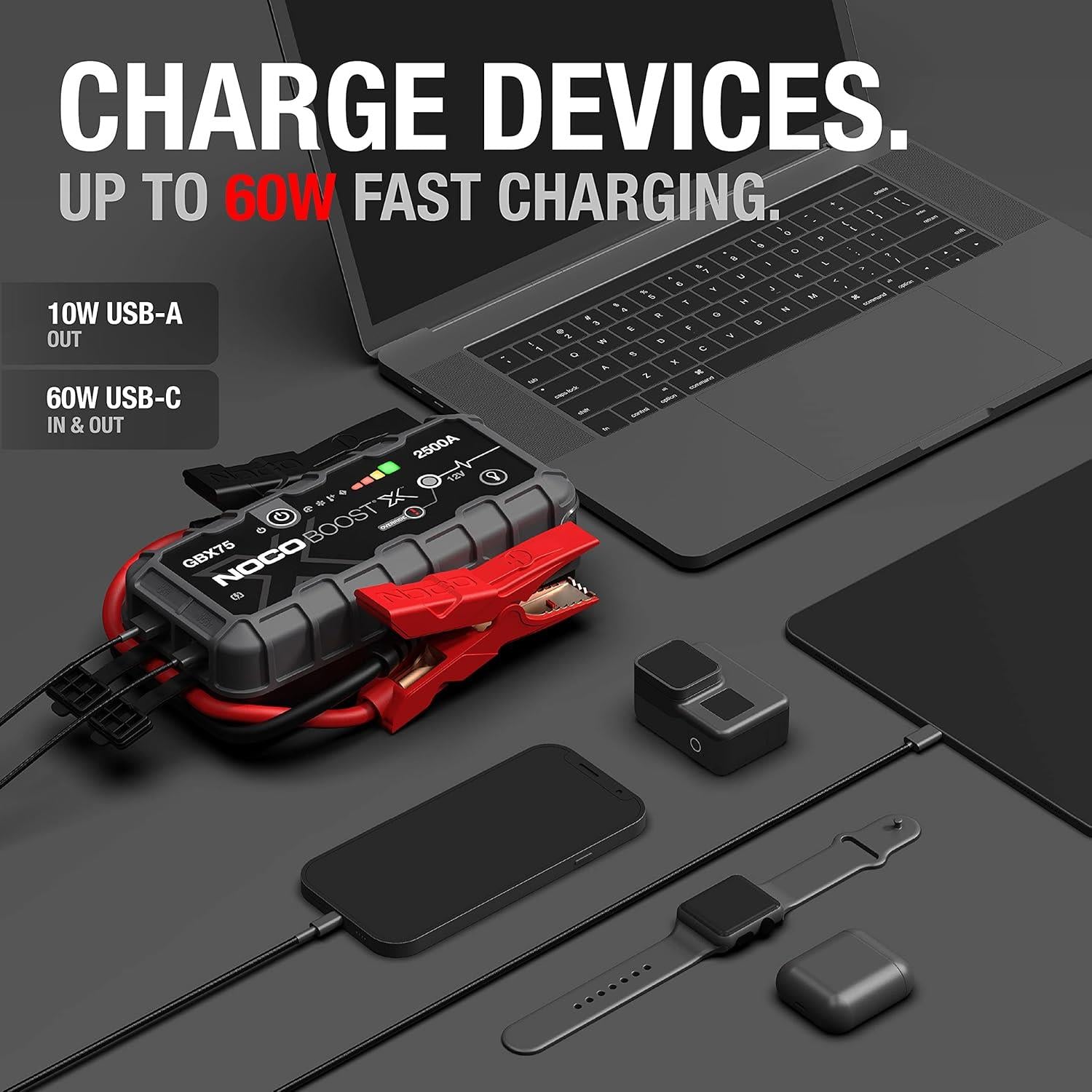 NOCO Boost X GBX75 2500A UltraSafe Car Jump Starter Power Pack Battery Booster