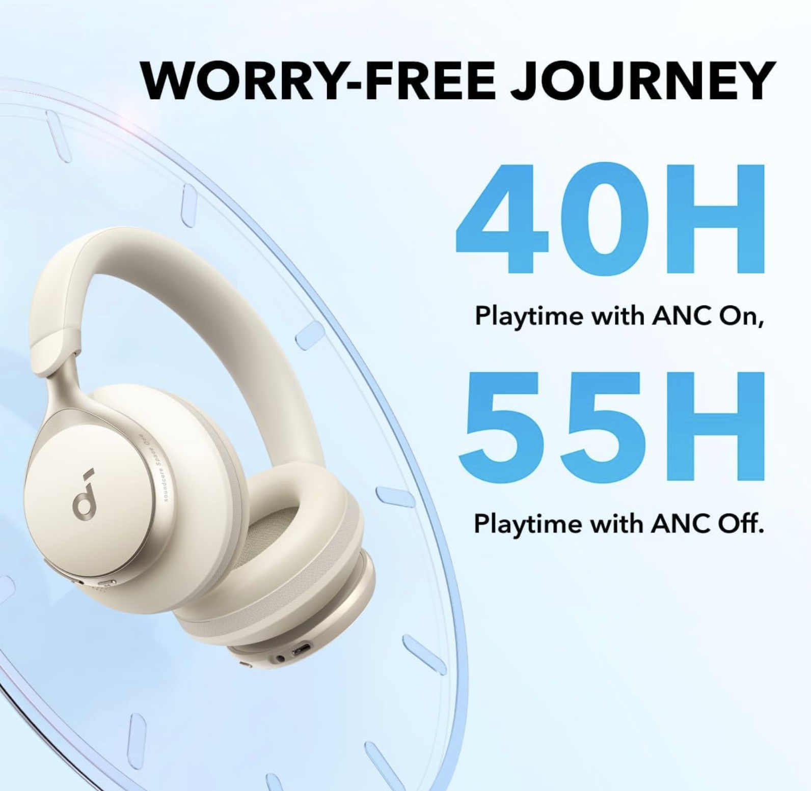 Anker Soundcore Space One Noise Cancelling Headphones Wireless White - A3035G21