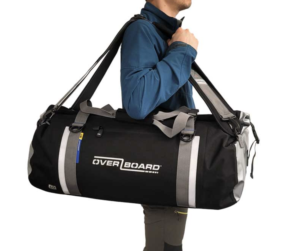 OverBoard 60 Litre Classic Duffel Bag Waterproof Bag Water Sports Outdoors OB1150 - Black