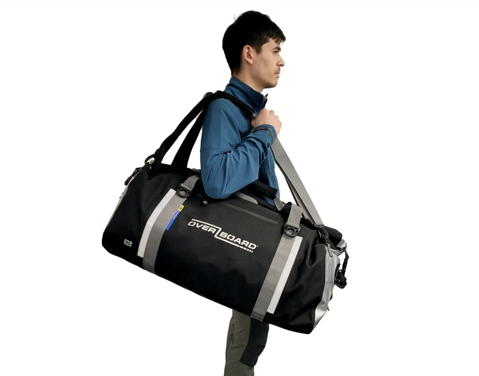 OverBoard 90 Litre Classic Duffel Bag Waterproof Bag Water Sports Outdoors OB1268 - Black