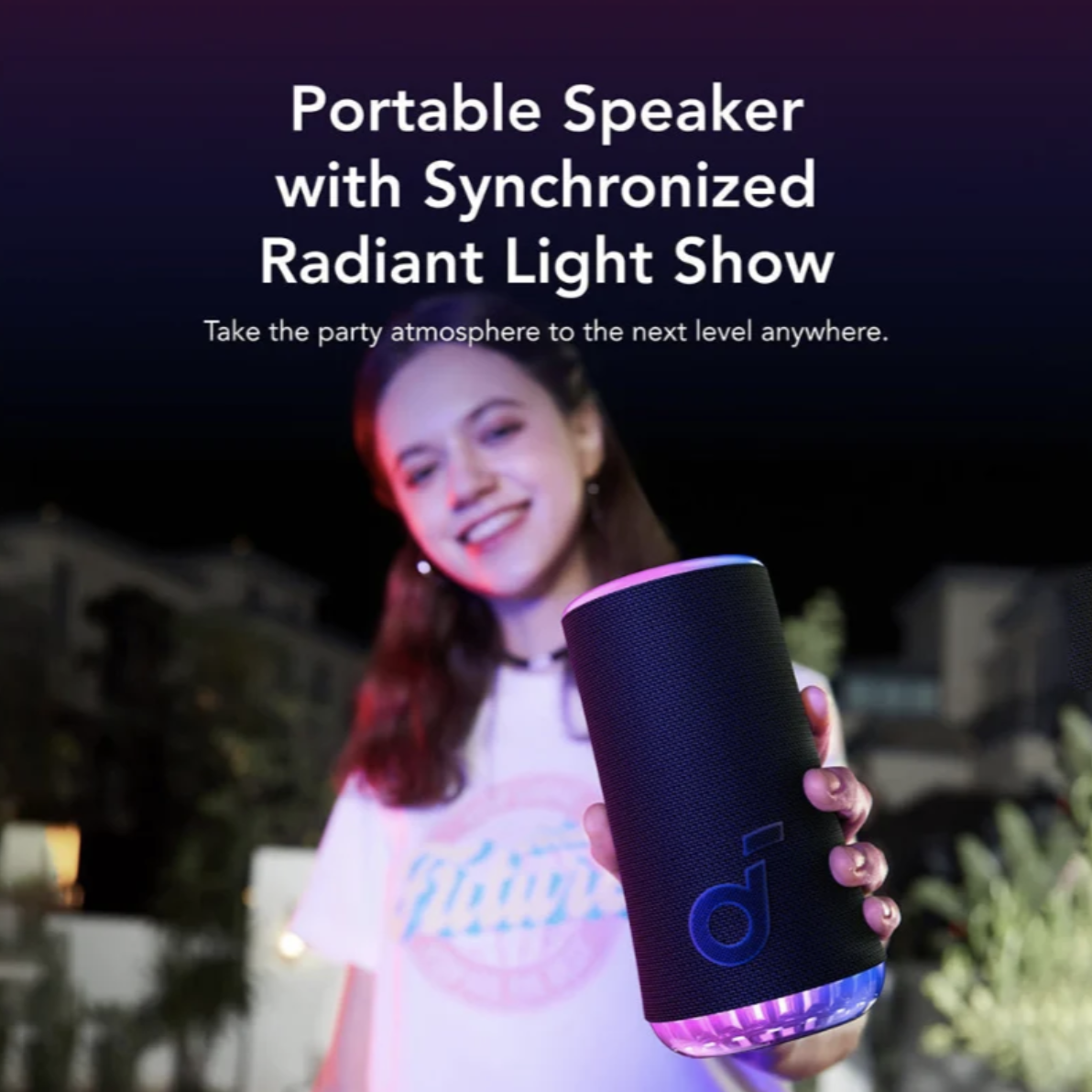 Anker Soundcore Glow 30W Wireless Mono Portable Speaker with Synchronized Light Show Black - A3166G11