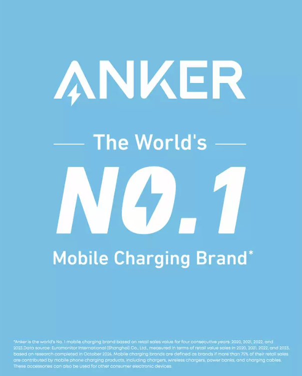 Anker Nano Power Bank 5K mAh with Foldable Built-In USB-C Connector Black - A1653011