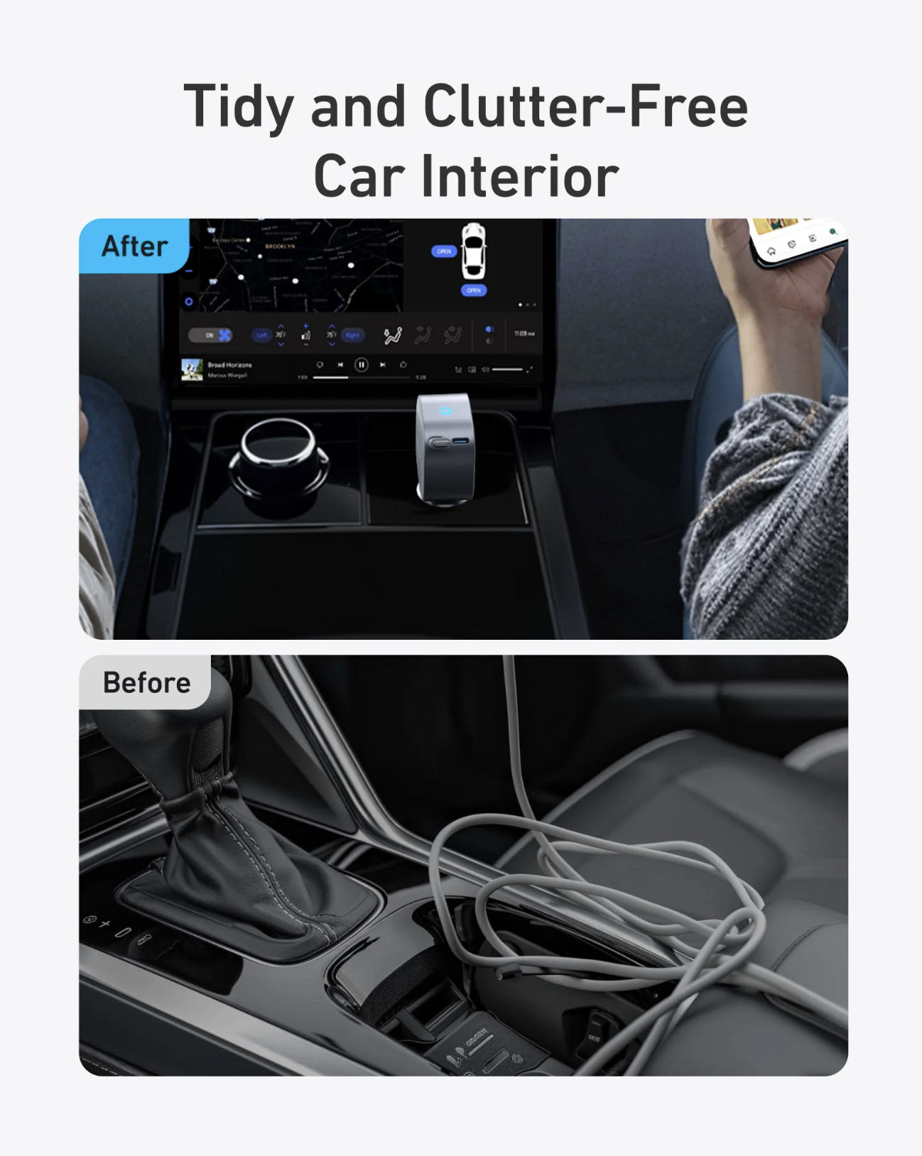Anker USB-C Car Charger 75W Max Ultra Compact Type C Fast with Built-In Retractable Cable - A2738HA2