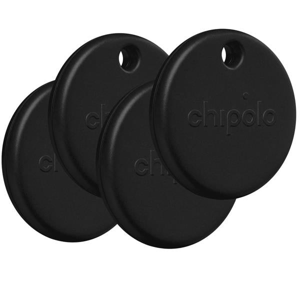 Chipolo POP Finder Location Tracker Apple Or Google Find My Device 4 Pack Black