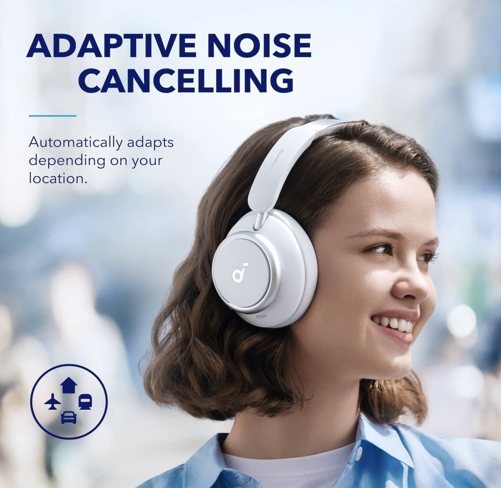 Anker Soundcore Space Q45 Adaptive Noise Cancelling Headphones White - A3040G21
