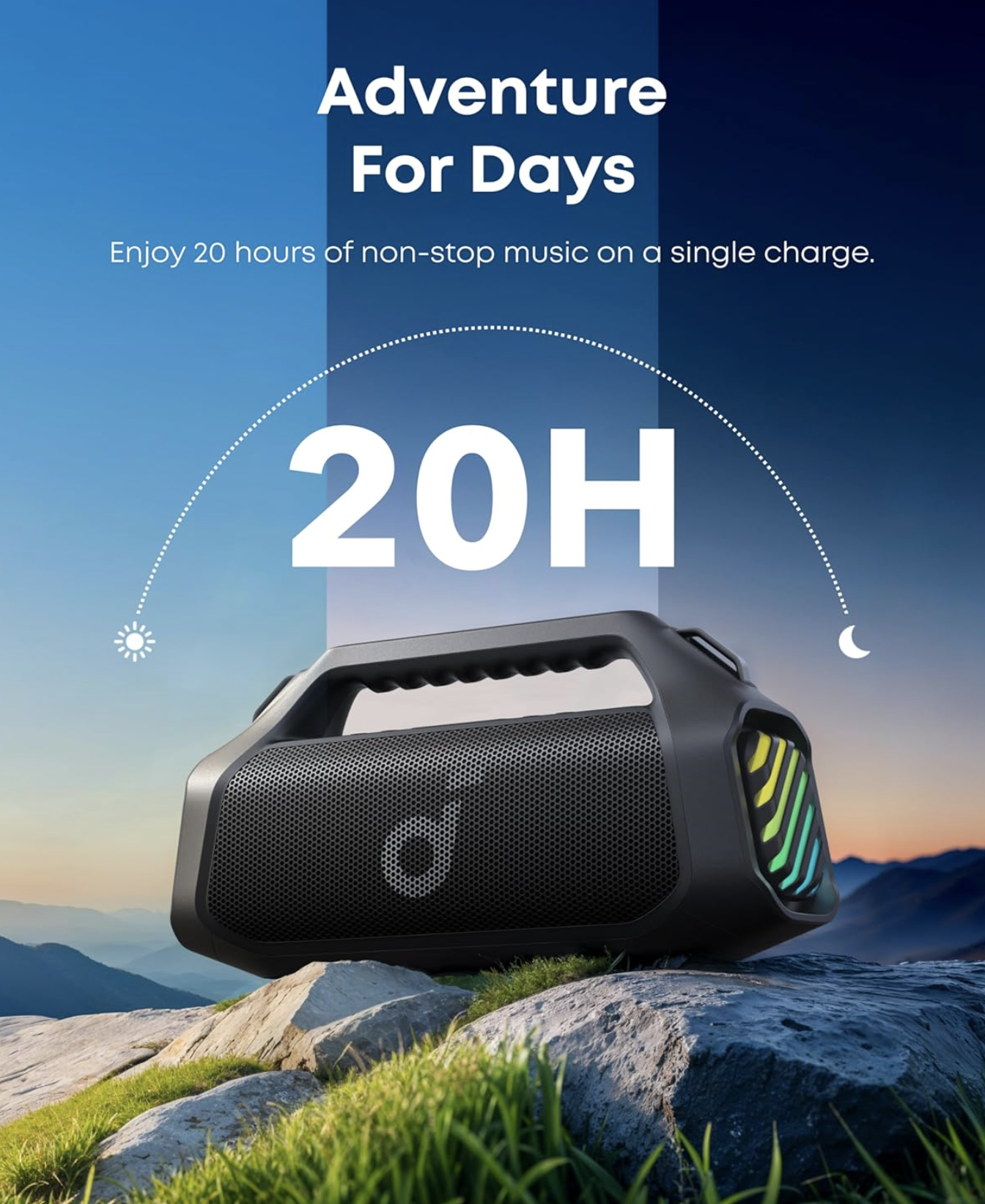 Anker Boom 2 Pro Ultra-Deep Bass Portable Bluetooth Speaker with Built-In Power Bank Black - A3134A11