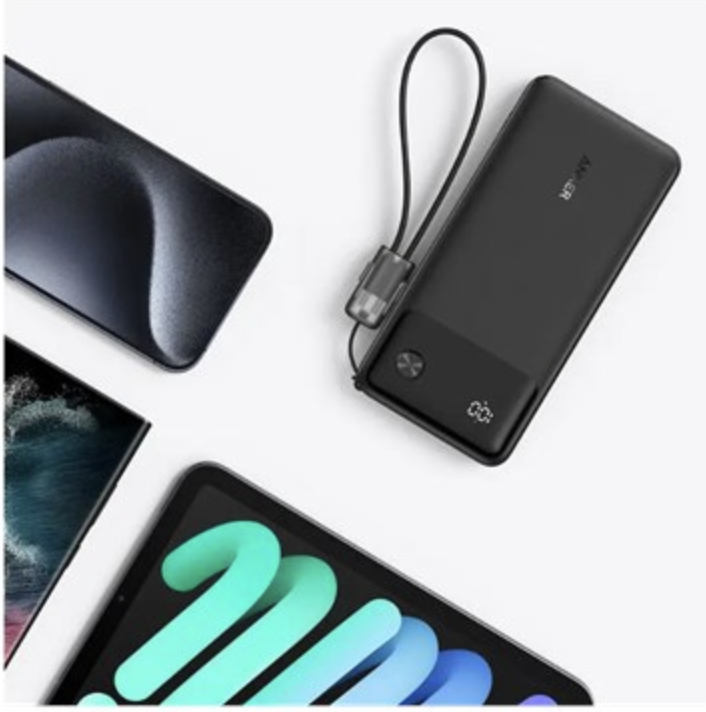Anker Powercore Power Bank 10K Portable Charger with USB C Lanyard Cable Black - A1388H11