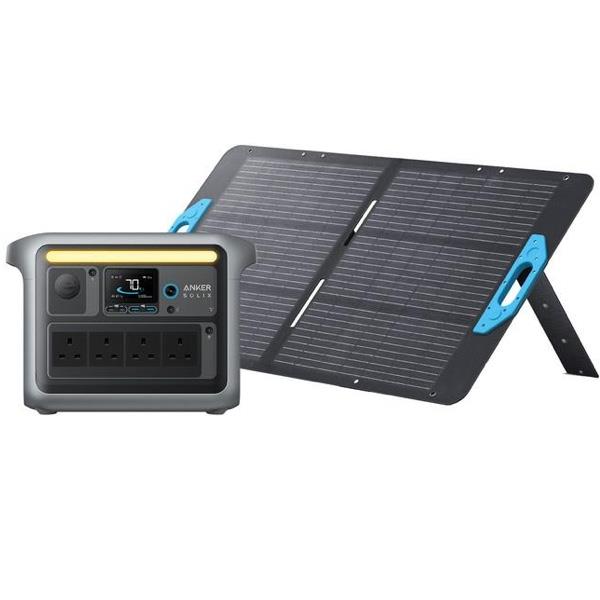 Anker SOLIX C1000X Portable Power Station Battery with PS100 Solar Panel 100W