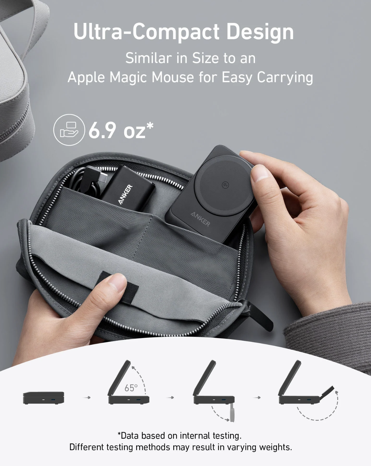 Anker MagGo 3-in-1 Q12 Wireless Ultra Fast Charging Station 15W Foldable Black - B2557212