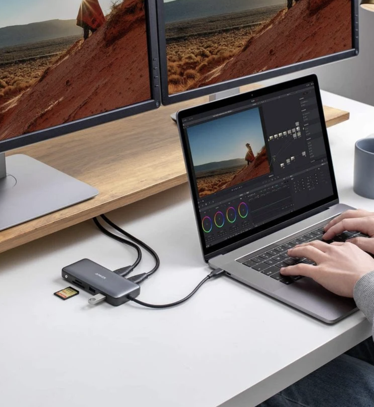Anker 553 PowerExpand 8-in-1 USB-C Media Hub with Dual HDMI Display Black - A83800A1