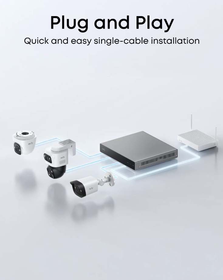 Eufy NVR CCTV Security System Bullet PoE Security Camera E40 with 2x PoE Cameras  - E8P00322