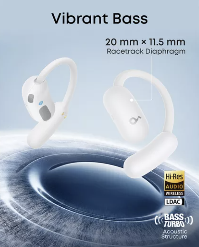 Anker Soundcore Aerofit 2 Pro 2-in-1 Wireless Hybrid Earbuds with Focus Mode White - A3875G21