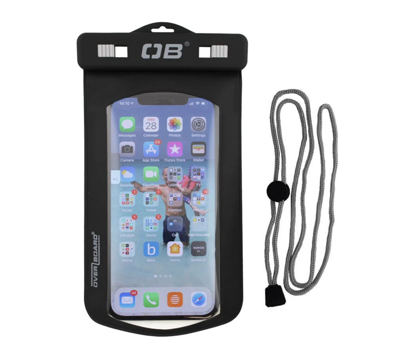 OverBoard Large Phone Case Pouch Bag Water Sports Outdoors OB1106 - Black