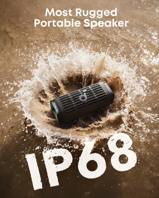 Anker Soundcore Boom 3i Stereo Portable Rugged Speaker IP68 Waterproof 50W Black - D5100A10