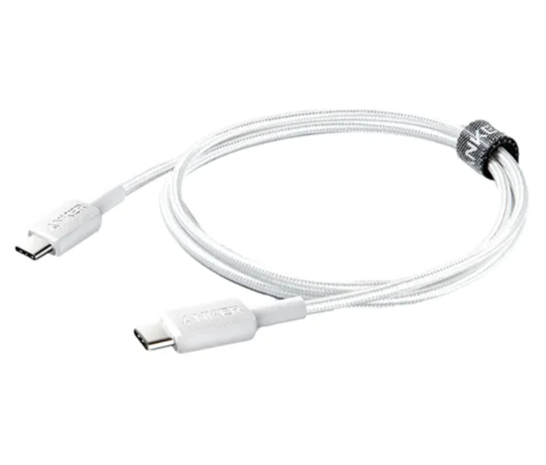 Anker 322 USB-C to USB-C Cable High Speed Charging 3FT Braided White - A81F5G21