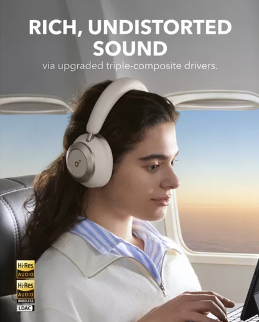 Anker Soundcore Space One Pro Adaptive Noise Cancelling Headphones Foldable White - A3062G21