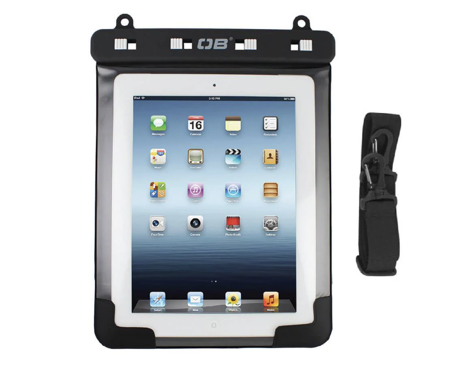 OverBoard Large Tablet iPad Waterproof Case Water Sports Outdoors OB1086 - Black