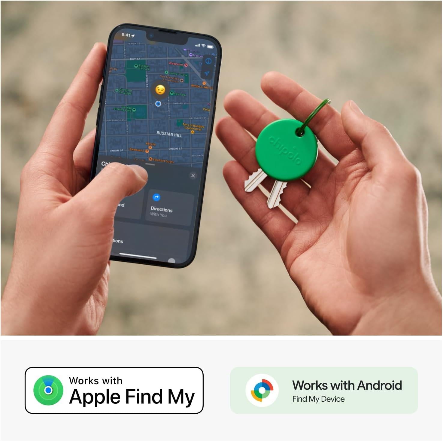 Chipolo POP Finder Location Tracker For Apple Or Google Find My Device - Green