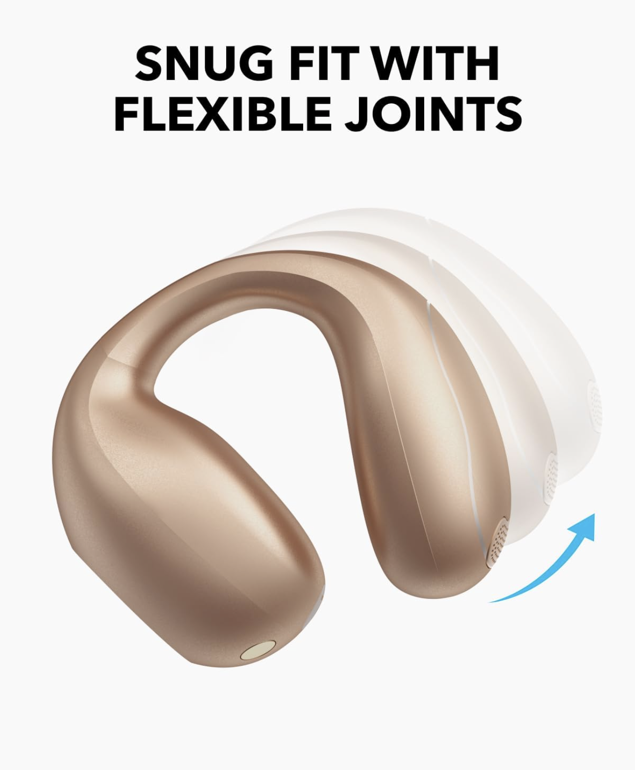 Anker Soundcore C40i Wireless Open-Ear Clip-On Earbud Clear Sound Headphones Golden - A3331GB1