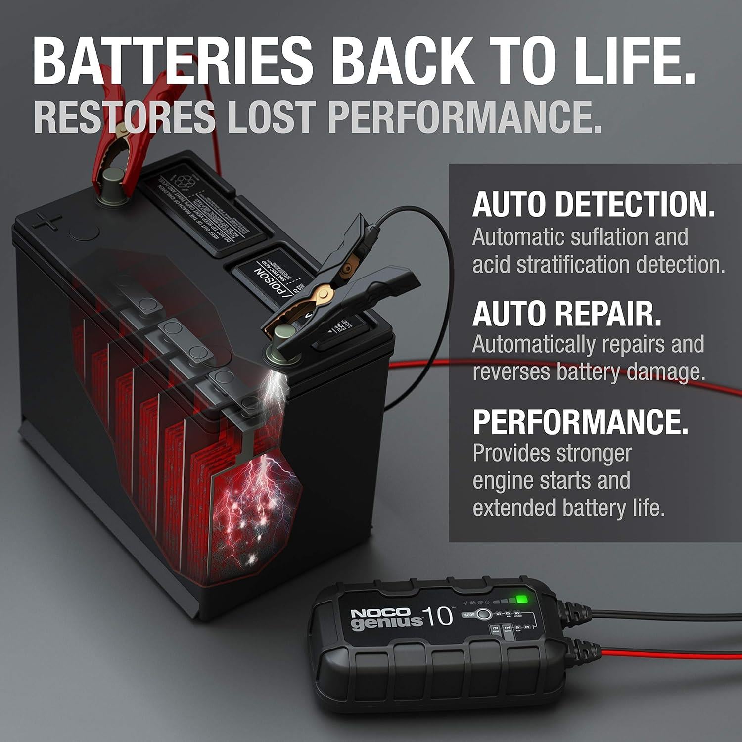 NOCO GENIUS10 Smart Battery Charger Trickle Charger & Desulfator