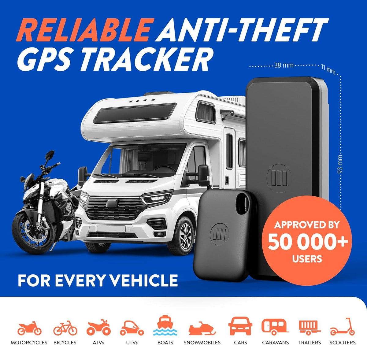 MoniMoto 9 Anti Theft Vehicle GPS Tracker with Real Time Alert Calls for Android & iOS - IIIONI IIIOTO 9