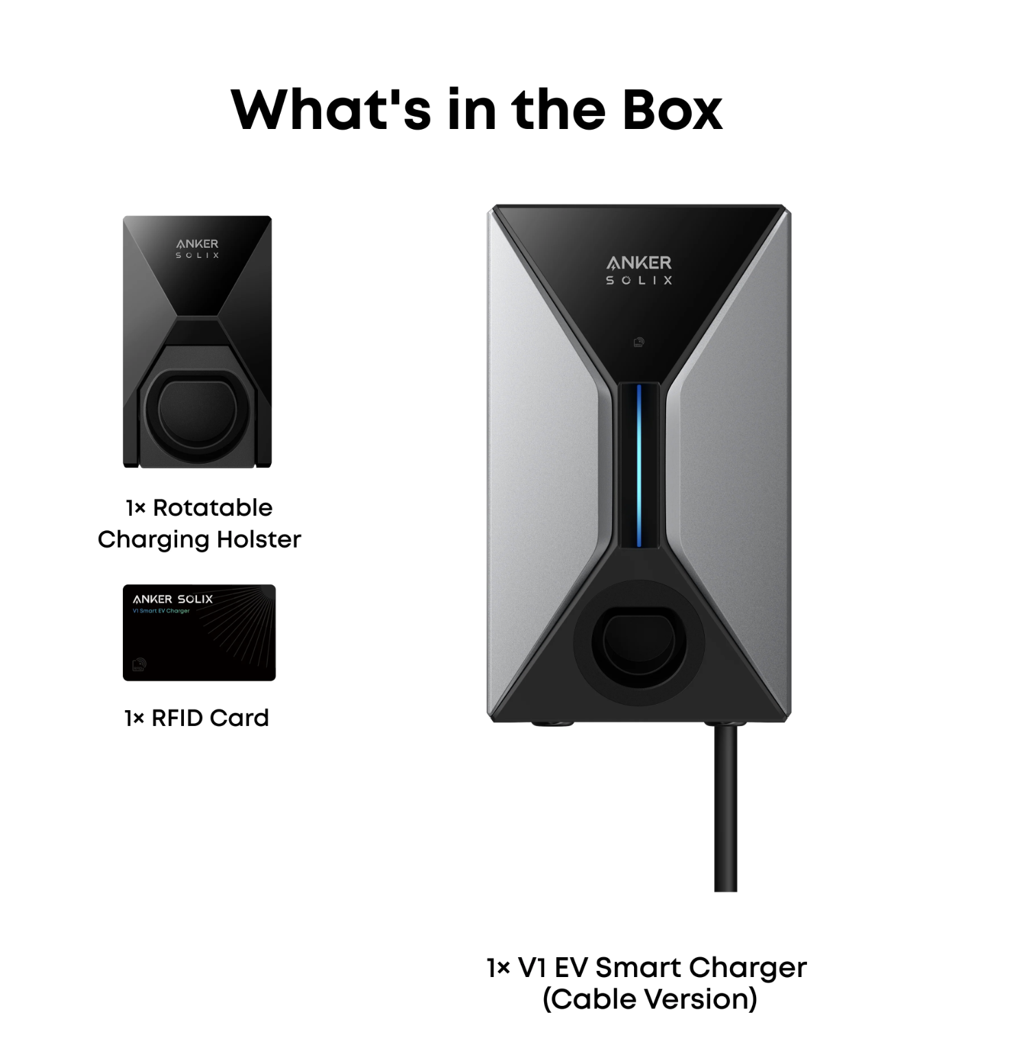 Anker SOLIX V1 Smart EV Charger 7.4kW Cable with 99% EV and Hybrid Compatibility - A5191VZ3