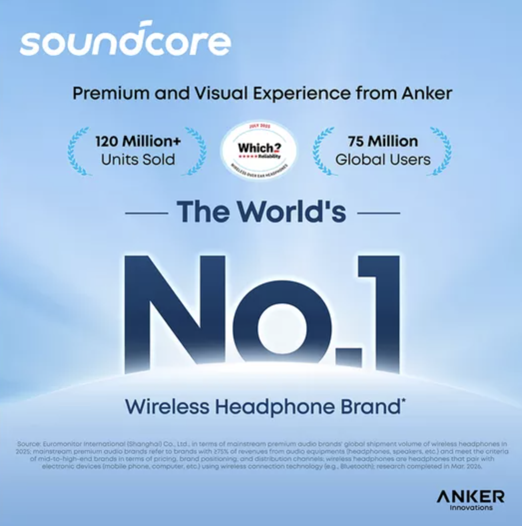 Anker Soundcore Space One Noise Cancelling Headphones Wireless Black - A3035G11