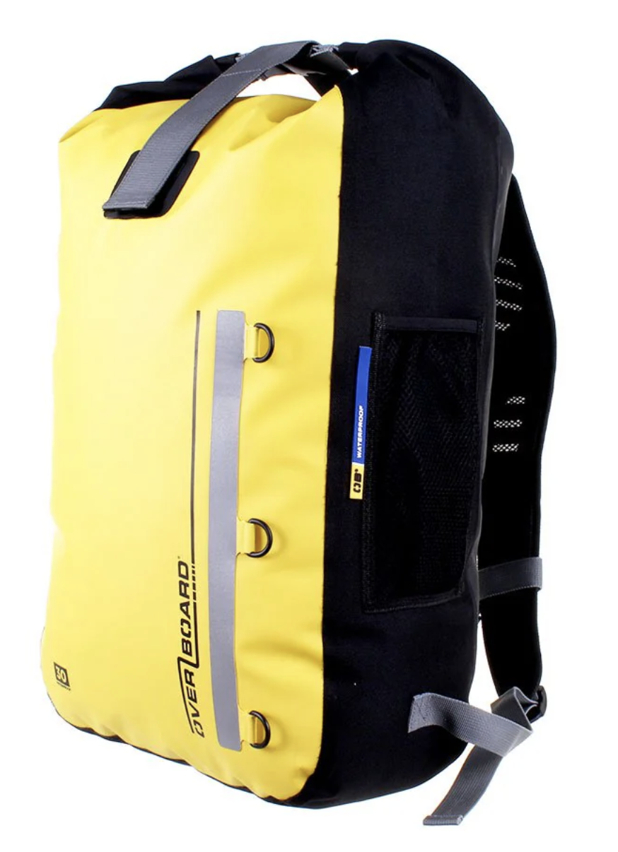 OverBoard 30 Litre Classic Backpack Waterproof Bag Water Sports Outdoors OB1142 - Yellow