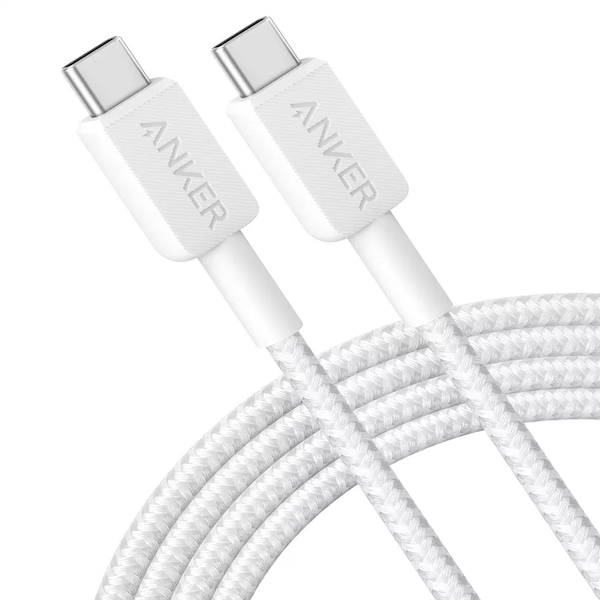 Anker 322 USB-A to USB-C Braided Fast Charging Cable 1.8M 45W White - A81H6G21