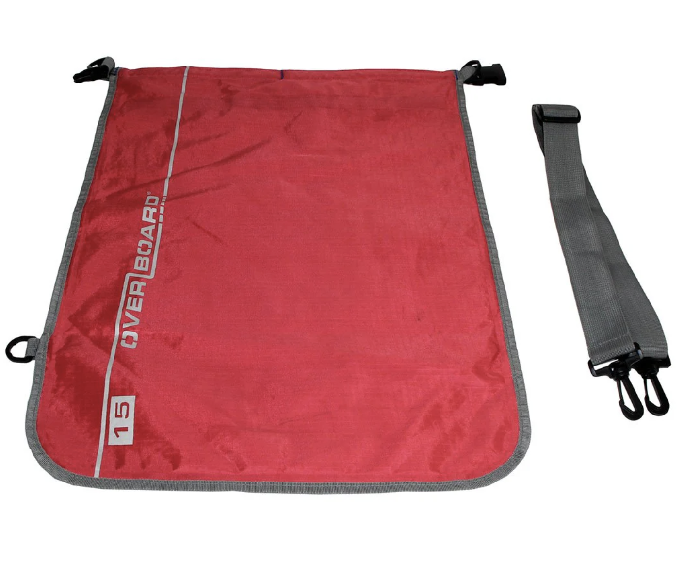 OverBoard 15 Litre Dry Flat Waterproof Bag Water Sports Outdoors OB1004 - Red
