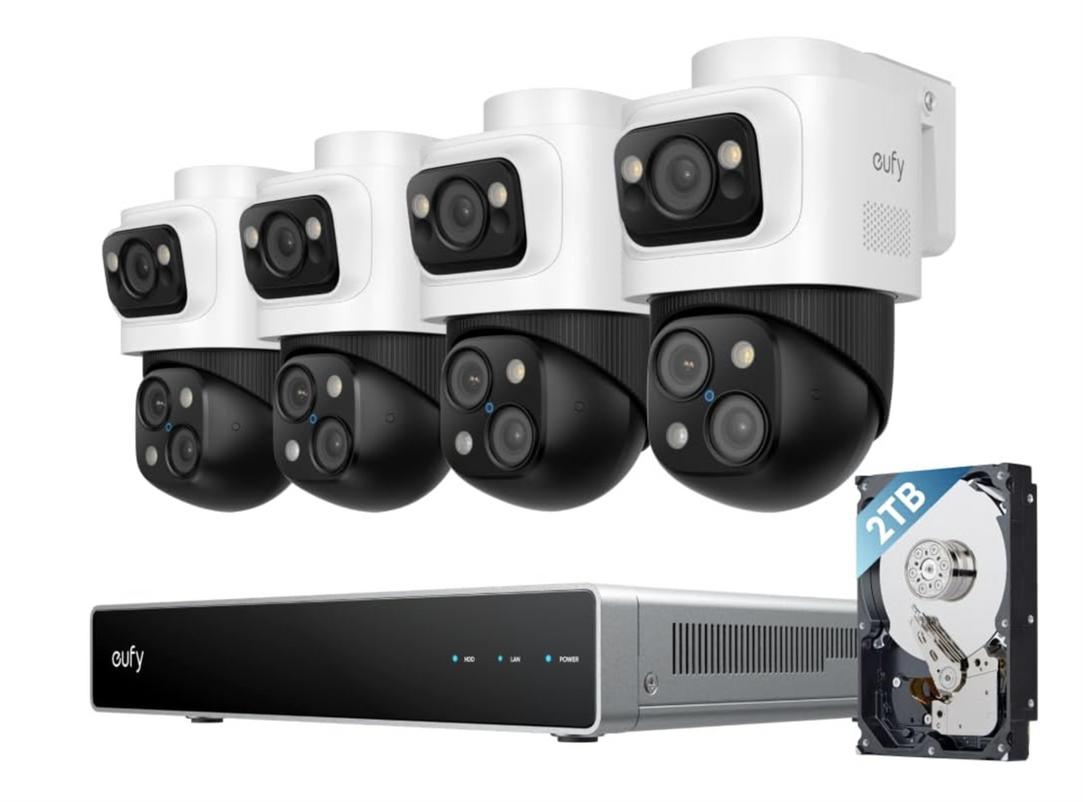 Eufy NVR CCTV Security System S4 MAX with Live Cross-Cam Tracking IP65 Weatherproof - E8E00321