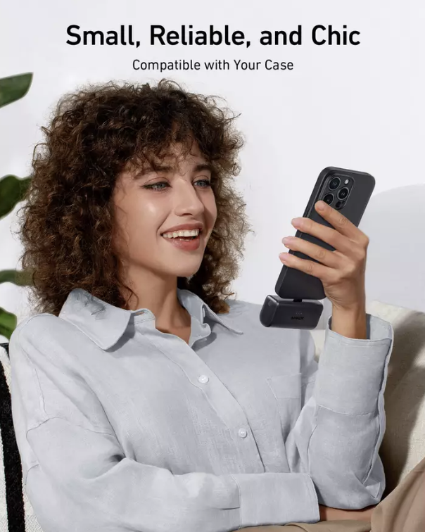 Anker Nano Power Bank 5K mAh with Foldable Built-In USB-C Connector Black - A1653011