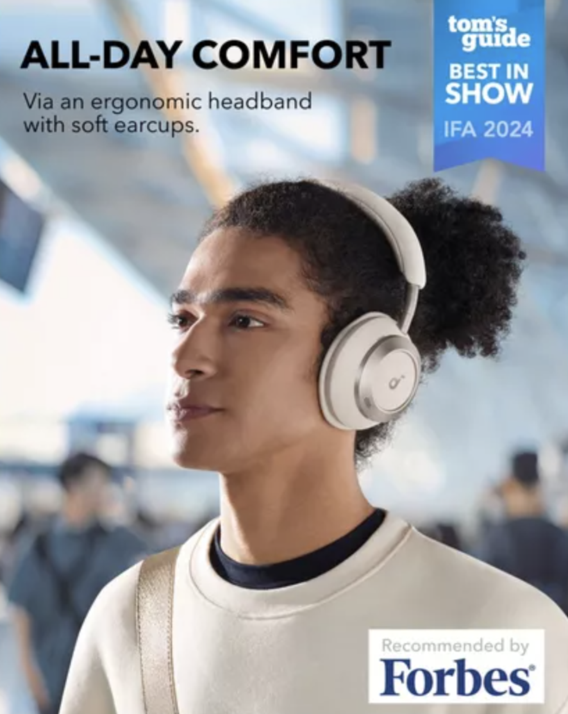 Anker Soundcore Space One Pro Adaptive Noise Cancelling Headphones Foldable White - A3062G21