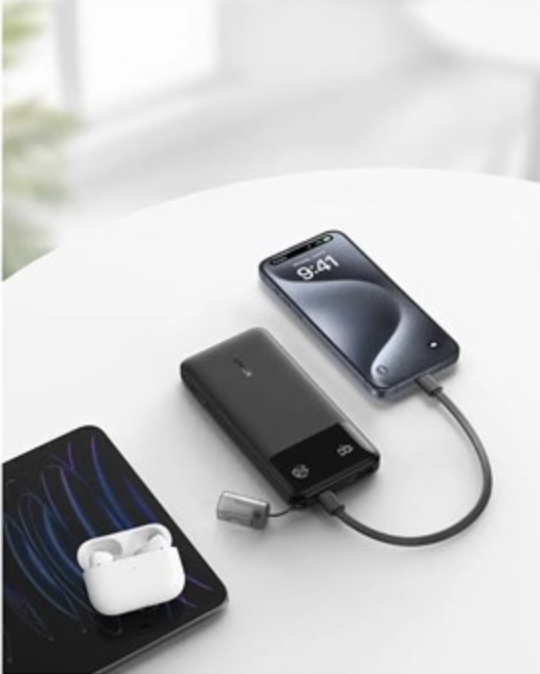 Anker Powercore Power Bank 10K Portable Charger with USB C Lanyard Cable Black - A1388H11