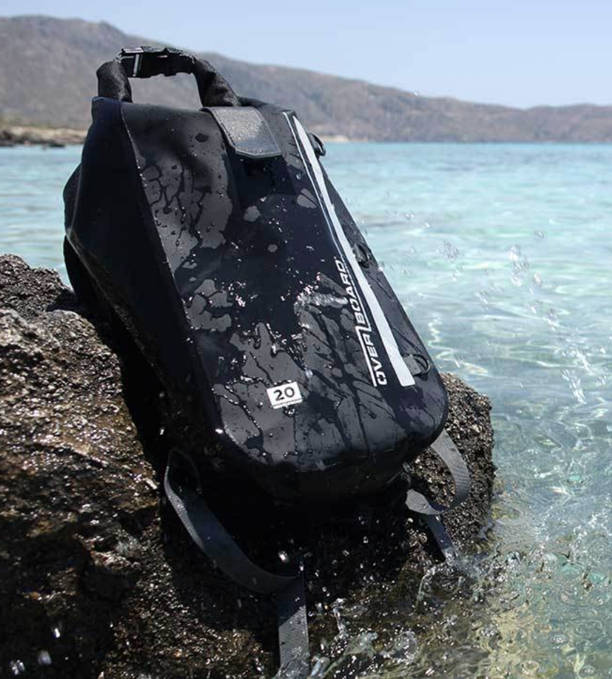 OverBoard 45 Litre Classic Backpack Waterproof Bag Water Sports Outdoors OB1167 - Black