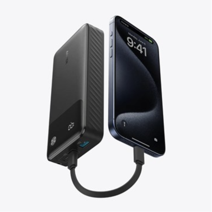 Anker Powercore Power Bank Portable 20K 30W Two Way Fast Charging with Built-In USBC Cable - A1384H11