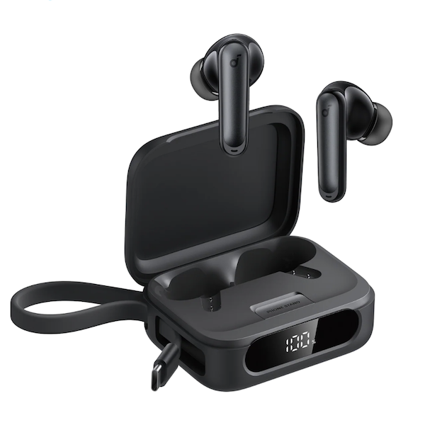 Soundcore P41I Noise Cancelling Earbuds with Portable Phone Charger Built-in USB-C Cable Black - A3937G11