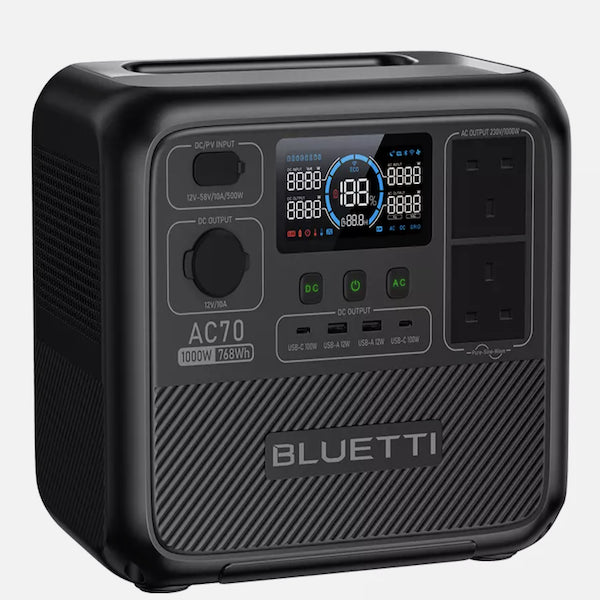 Bluetti AC70 Portable Power Station And Solar Generator For Camping 1000W  MPPT 768Wh
