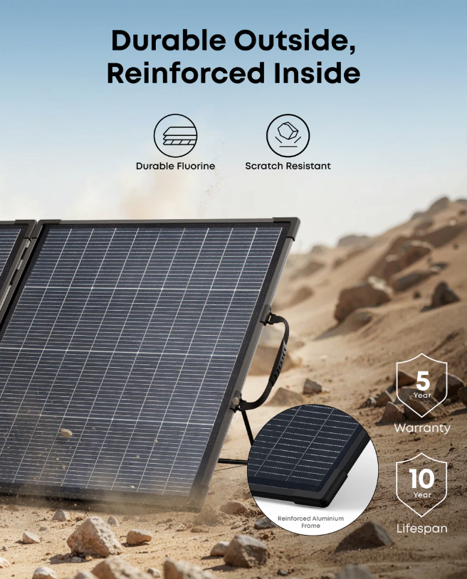 Anker SOLIX PS200 Bifacial Portable Solar Panel IP68 Water-Proof Black - AS320011