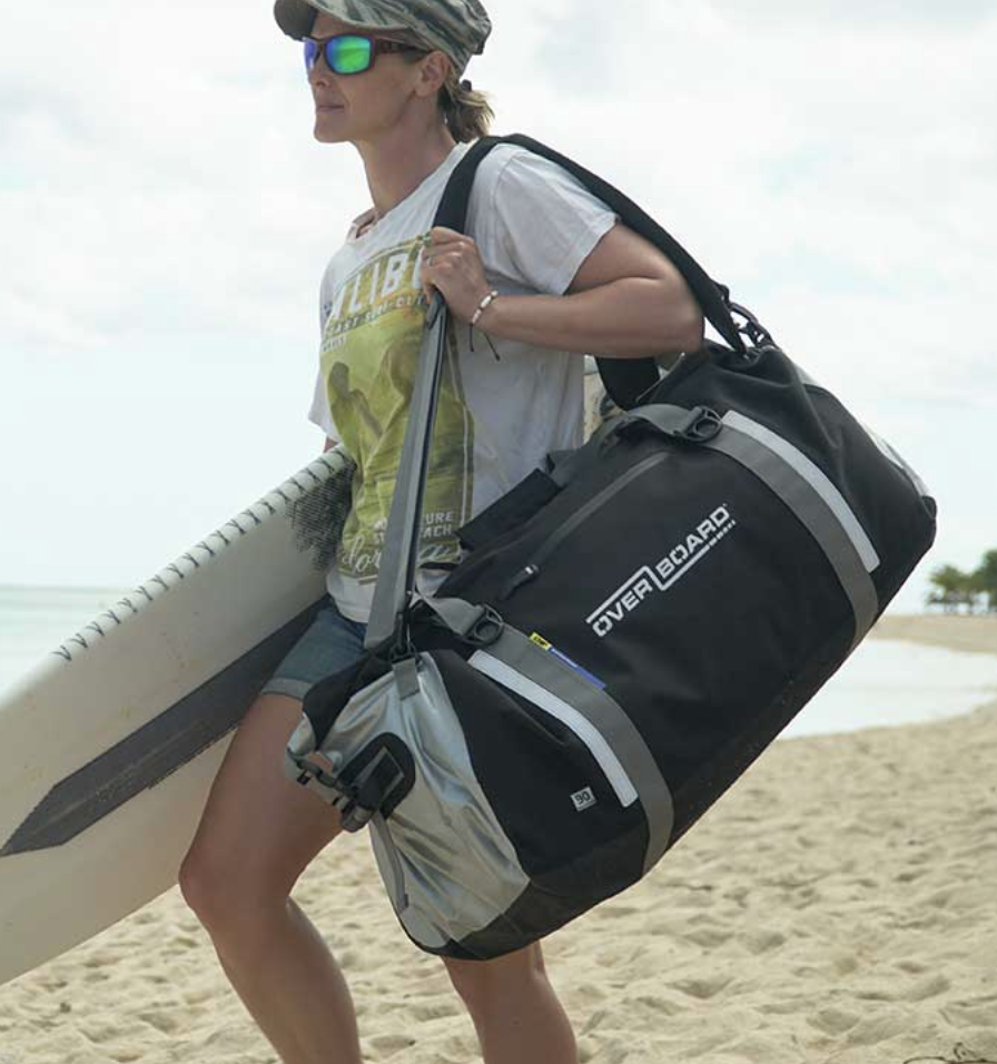 OverBoard 130 Litre Classic Duffel Bag Waterproof Bag Water Sports Outdoors OB1152 - Black