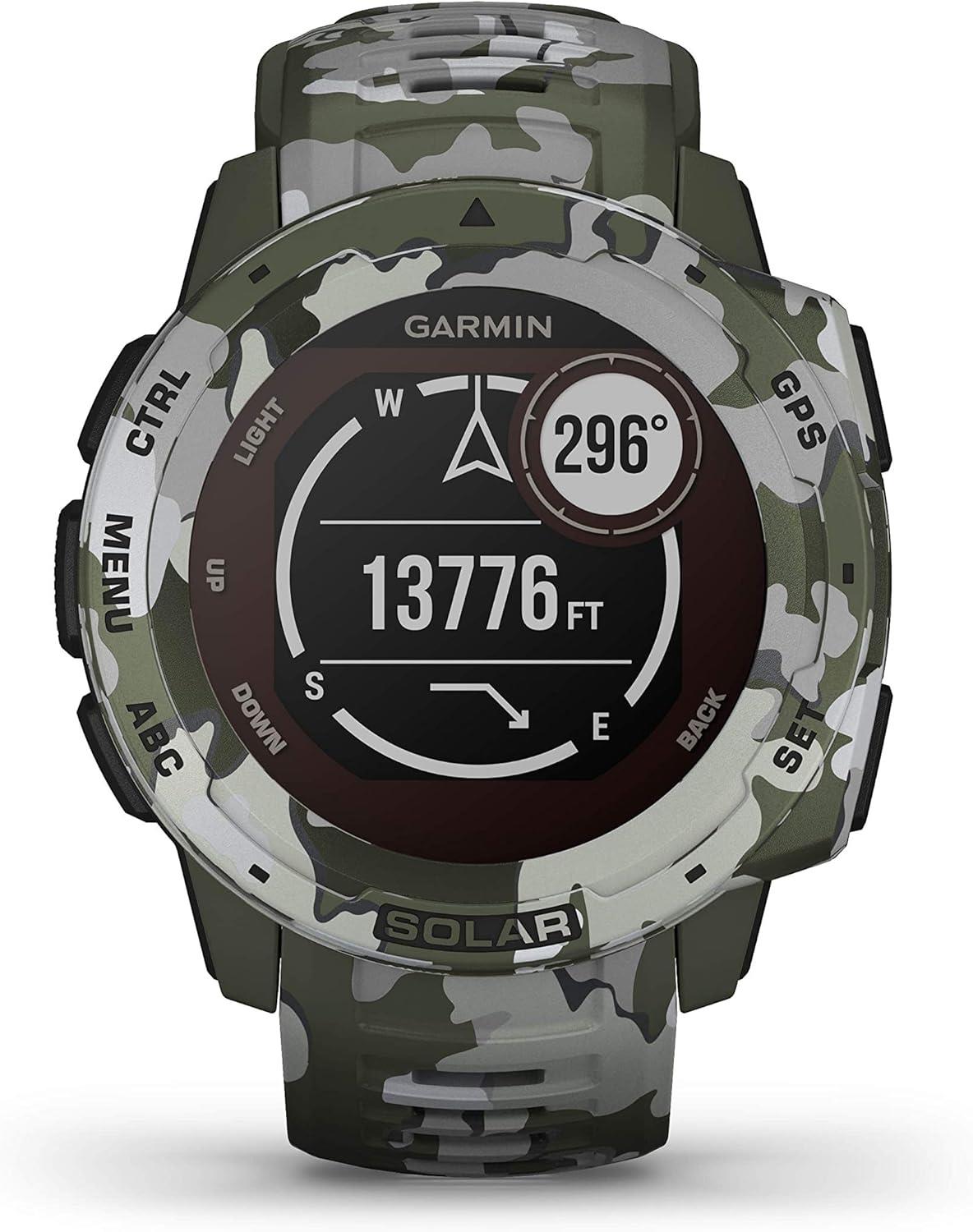 Garmin Instinct Solar Sports Watch Rugged GPS HRM Camo Edition Lichen Refurbished