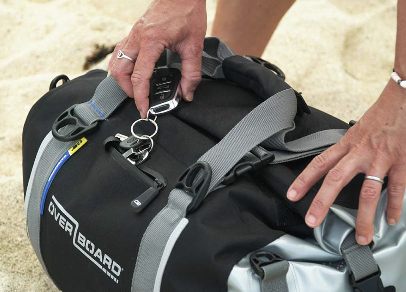 OverBoard 40 Litre Classic Duffel Bag Waterproof Bag Water Sports Outdoors OB1150 - Black