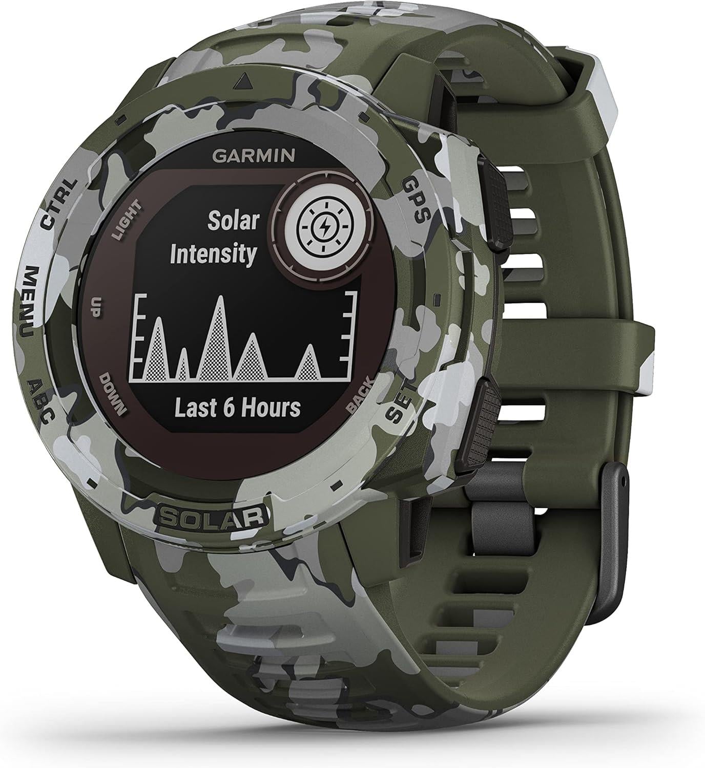 Garmin Instinct Solar Sports Watch Rugged GPS HRM Camo Edition Lichen Refurbished