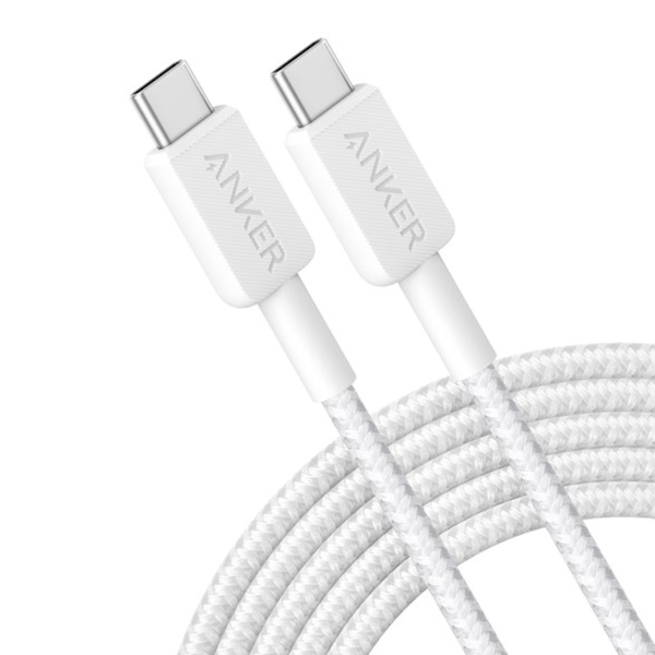 Anker 322 USB-C to USB-C Braided High Speed Charging Cable 3M 60W White - A81F7G21