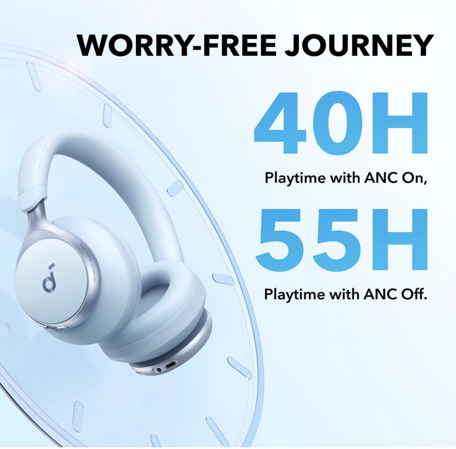 Anker Soundcore Space One Noise Cancelling Headphones Wireless Blue - A3035G31