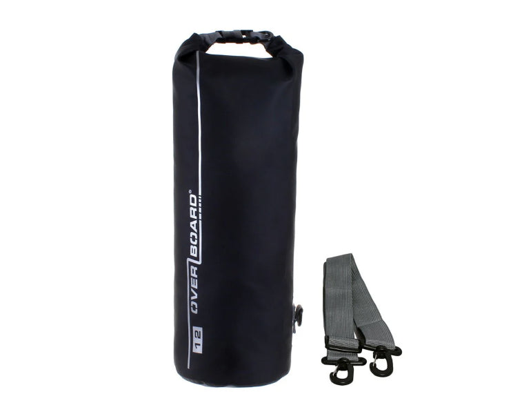 OverBoard 12 Litre Dry Tube Waterproof Bag Water Sports Outdoors OB1003 - Black